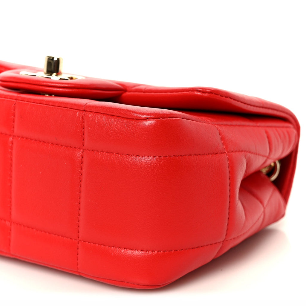 Lambskin Resin Crystal Square Quilted Monacoco Mini Flap Rogue