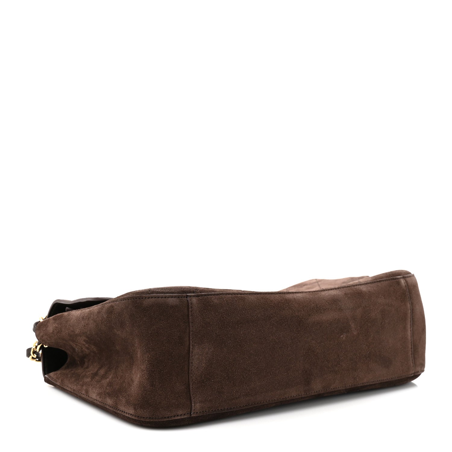 Suede Calfskin Small Souplissimo Maxi Flap Dark Brown