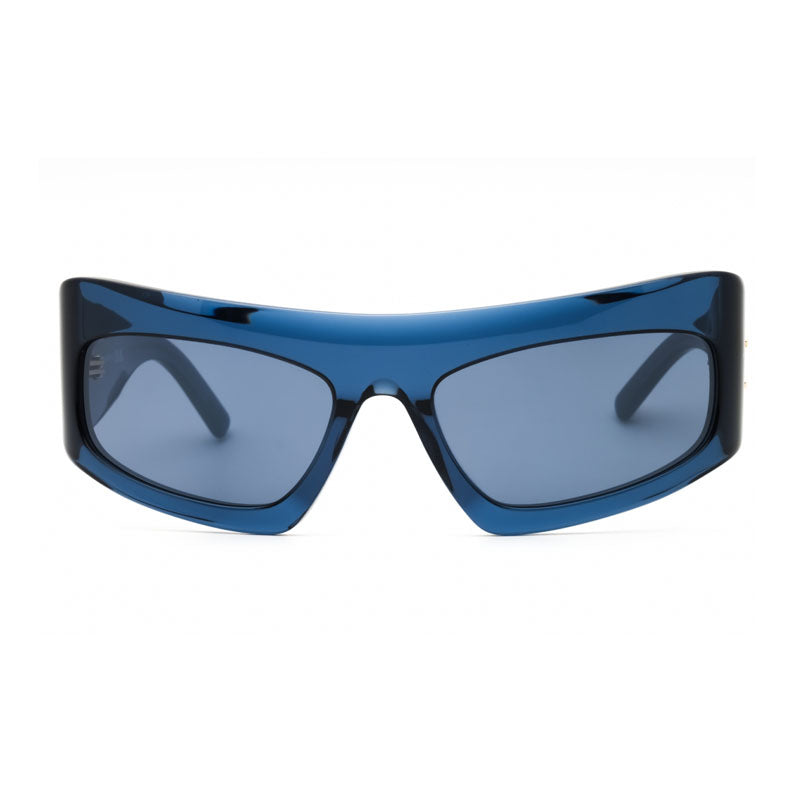 MCM Sunglasses Shield Full Rim, Shiny Blue Frame and Blue Mirror Lens MW000190X