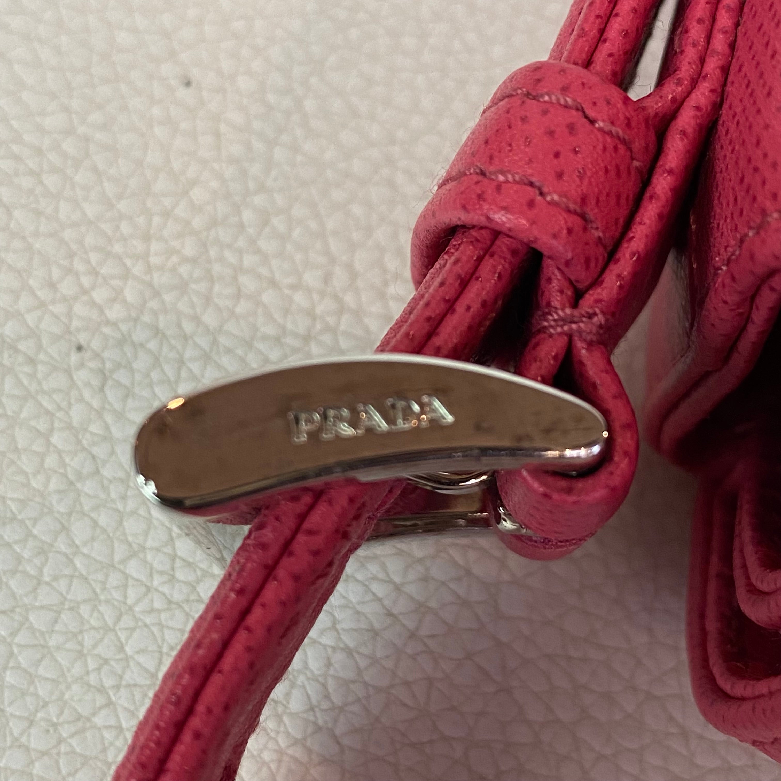 PRADA Pink Saffiano Leather Turnlock Shoulder Bag NWT