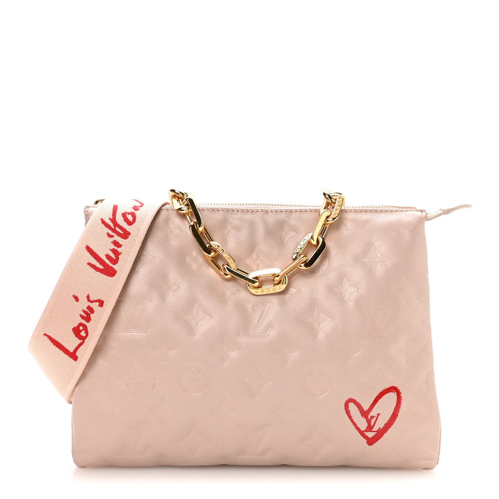 Lambskin Embossed Monogram Fall In Love Coussin PM Dragée Light Pink