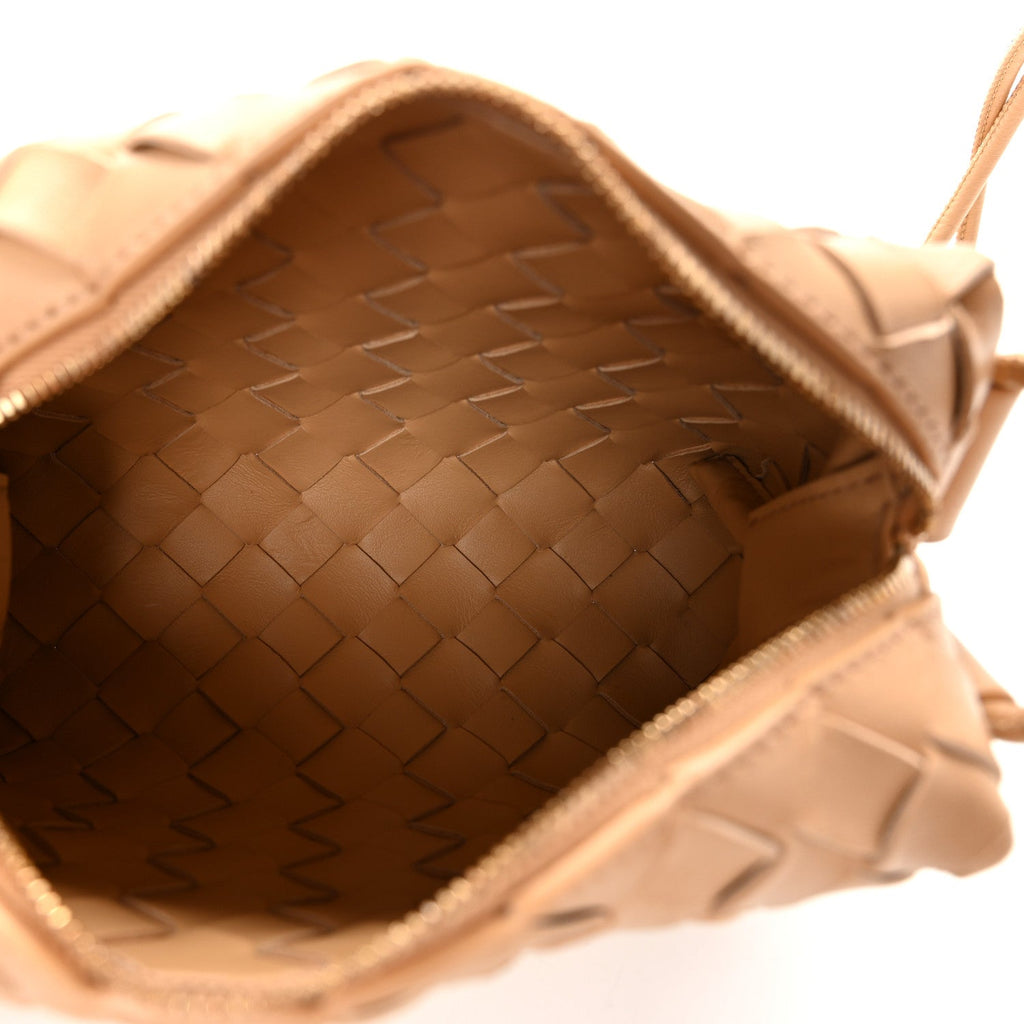 Nappa Intrecciato Mini Loop Camera Bag Almond