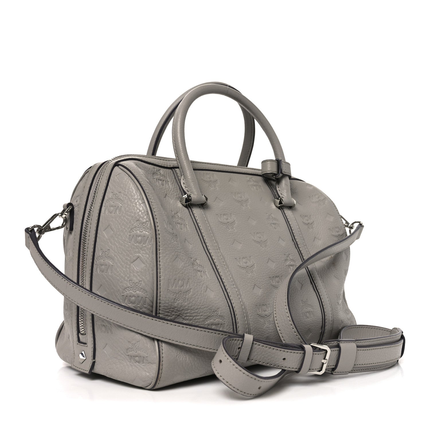 Calfskin Ottomar Monogram Boston Bag Dove