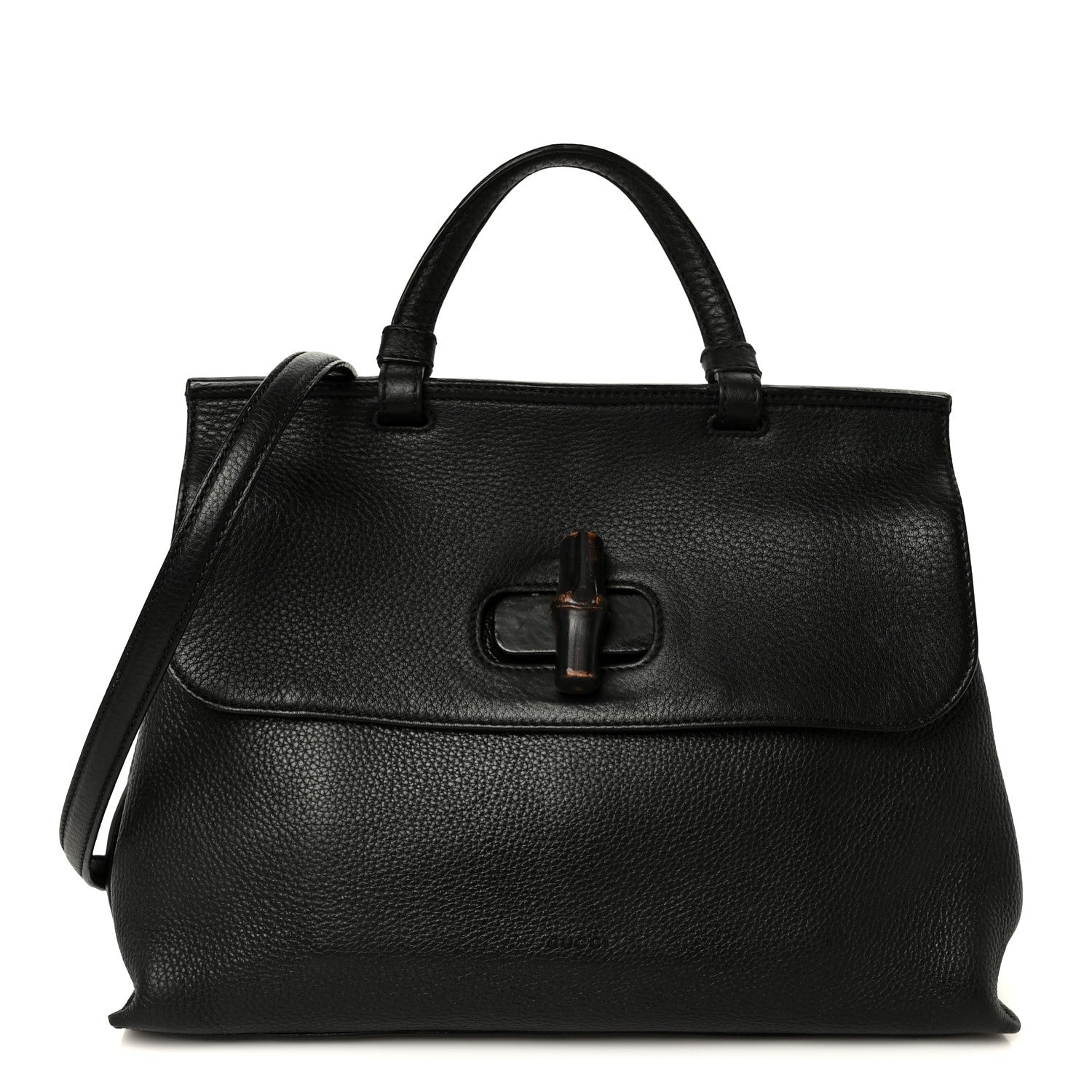 Cellarius Calfskin Bamboo Daily Top Handle Bag Black