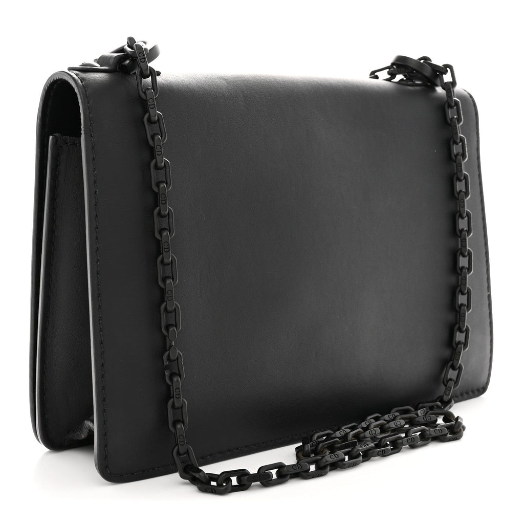 Ultra Matte Calfskin J'Adior Chain Flap Bag Black
