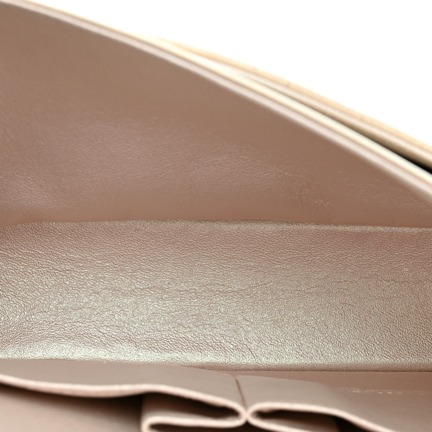 Iridescent Lambskin Quilted Medium Double Flap Ivory Ivory