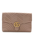 Calfskin Matelasse GG Marmont Clutch Porcelain Rose