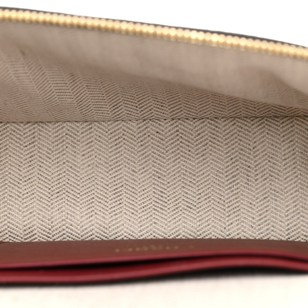 Suede Calfskin Top Handle Trapeze Small Vanity Case With Chain Dark Brown