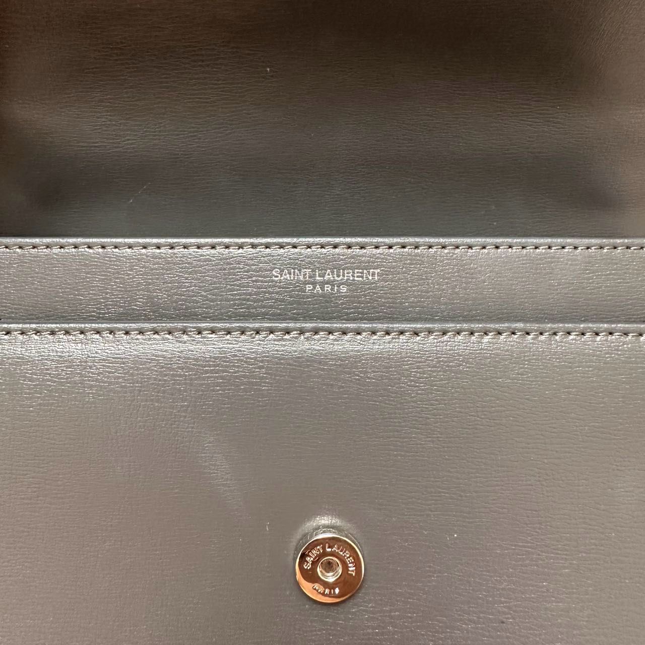 Saint Laurent Grey Calfskin Medium Monogram Sunset