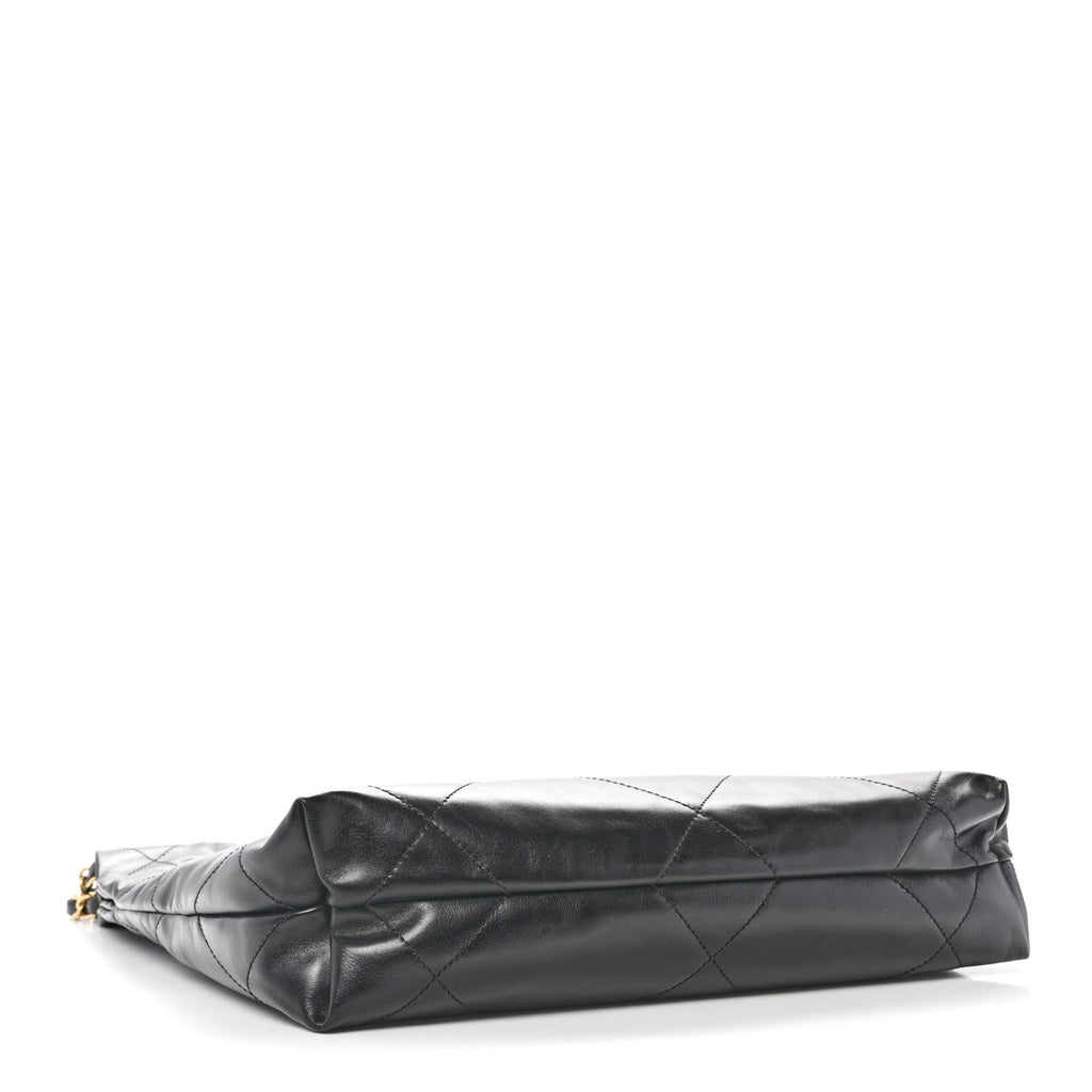 Shiny Calfskin Quilted Small Chanel 22 Black