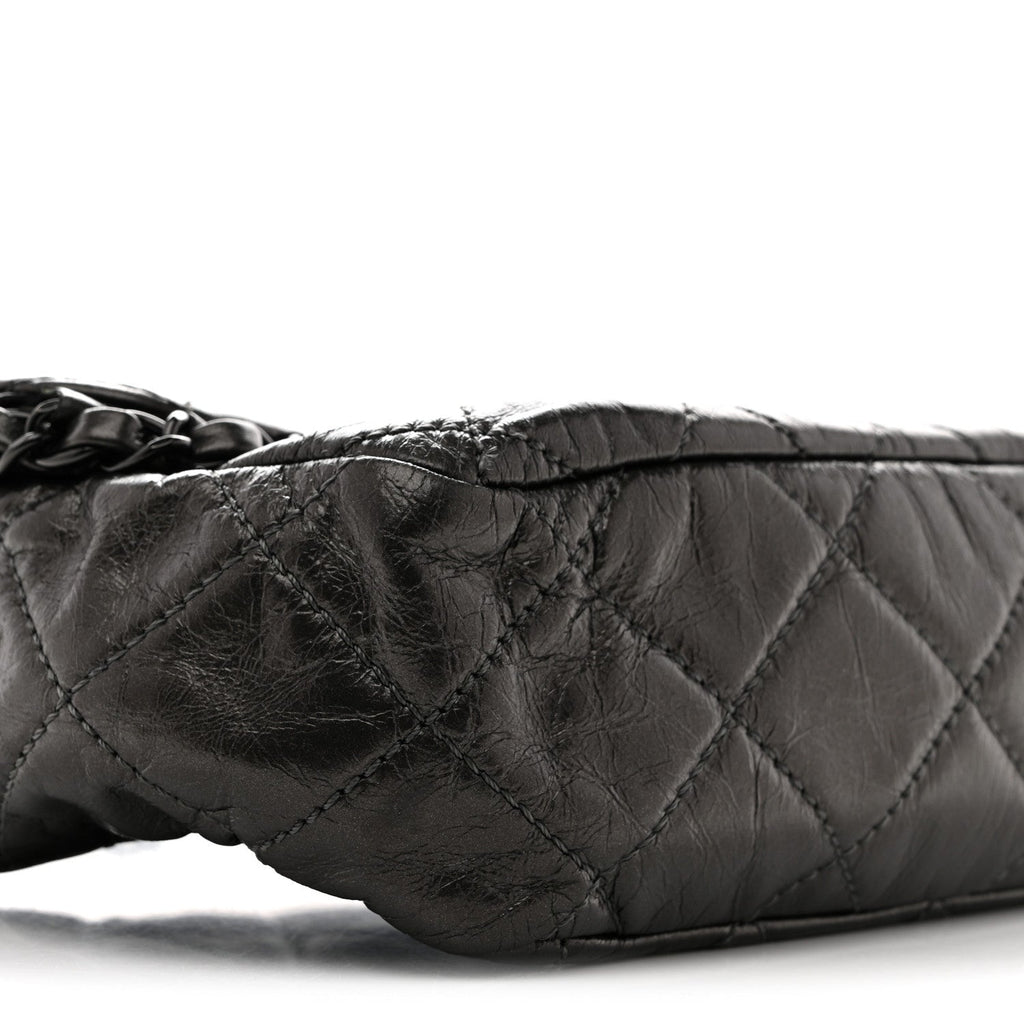 Calfskin Quilted Medium Chain Me Flap Grey