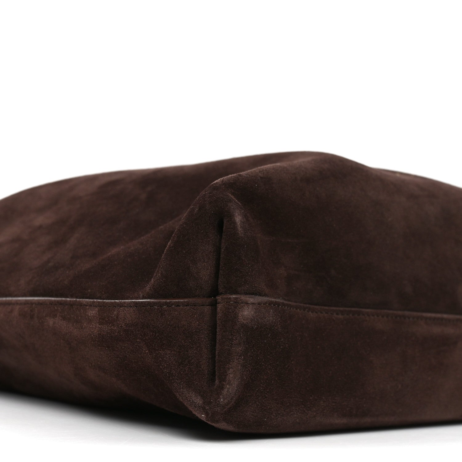 Grained Calfskin Medium Medaillon Bucket Bag Khaki Chocolate