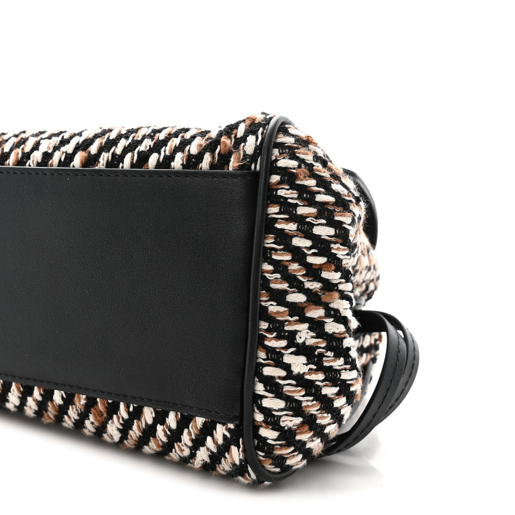 Tweed Calfskin Urban Essentials Small Shopping Bag Black Multicolor
