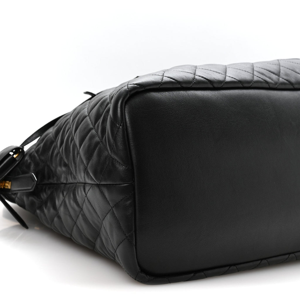Calfskin Quilted ES Giant Travel Bag Black
