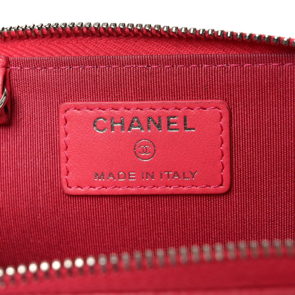 Caviar Camellia Embossed Key Holder Case Pink