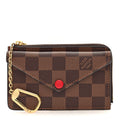 Damier Ebene Recto Verso Card Holder Red