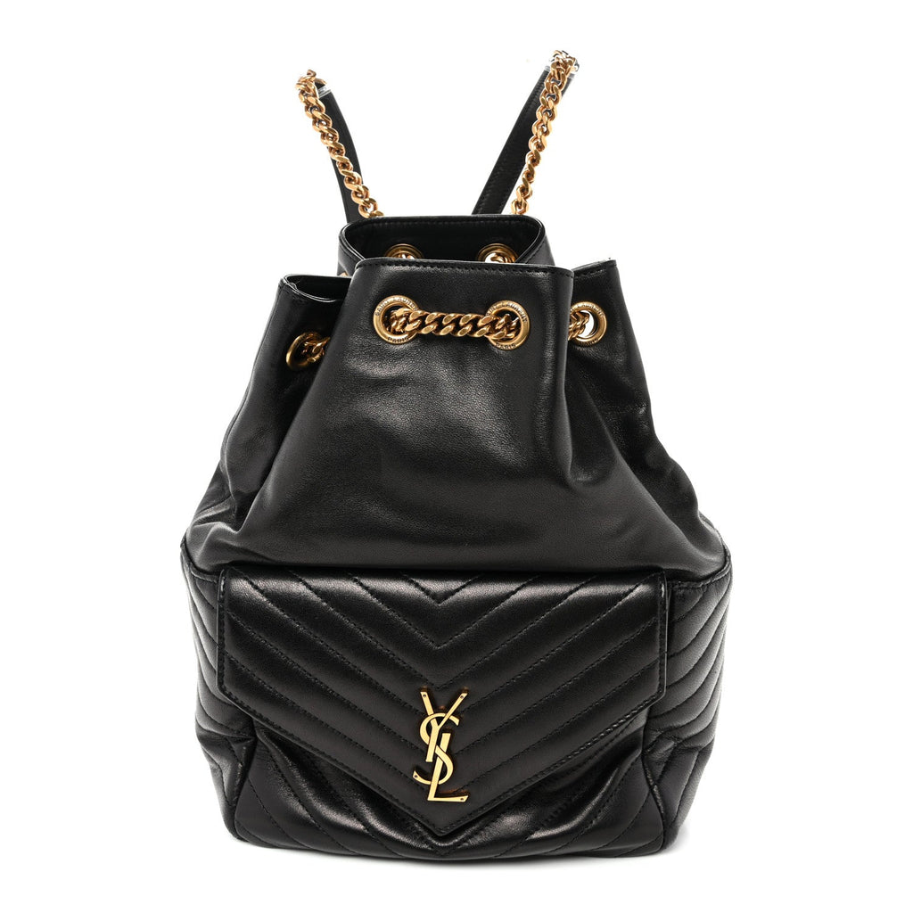 Lambskin Matelasse Monogram Joe Backpack Black