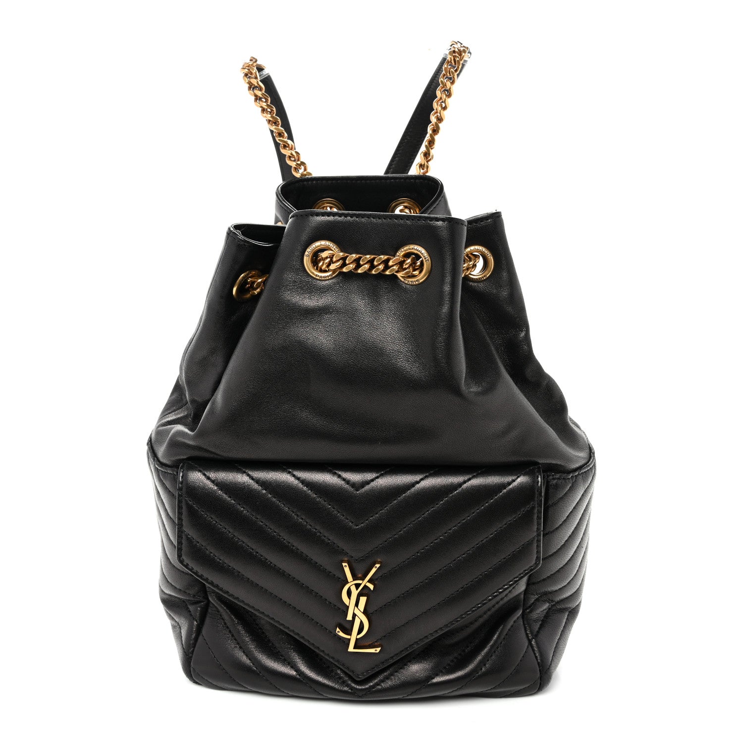 Lambskin Matelasse Monogram Joe Backpack Black