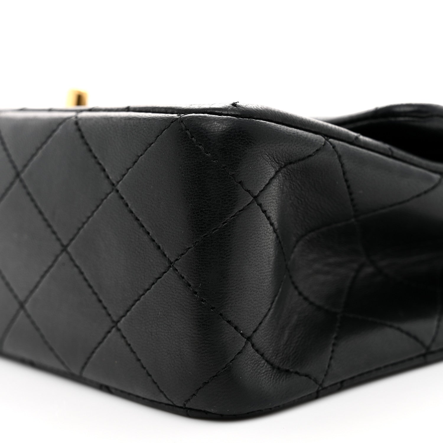 Lambskin Quilted Small Double Flap Black
