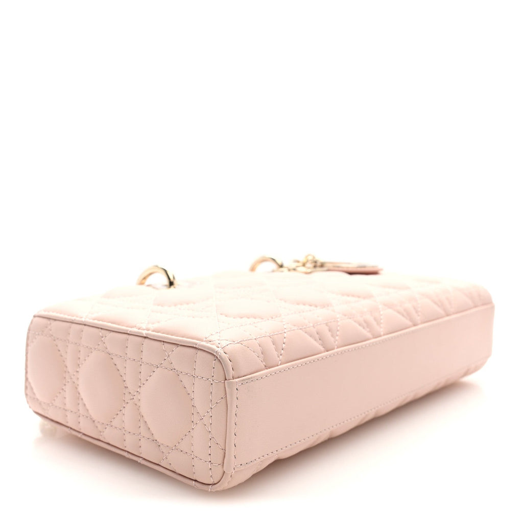 Lambskin Cannage Medium Lady D-Joy Powder Pink