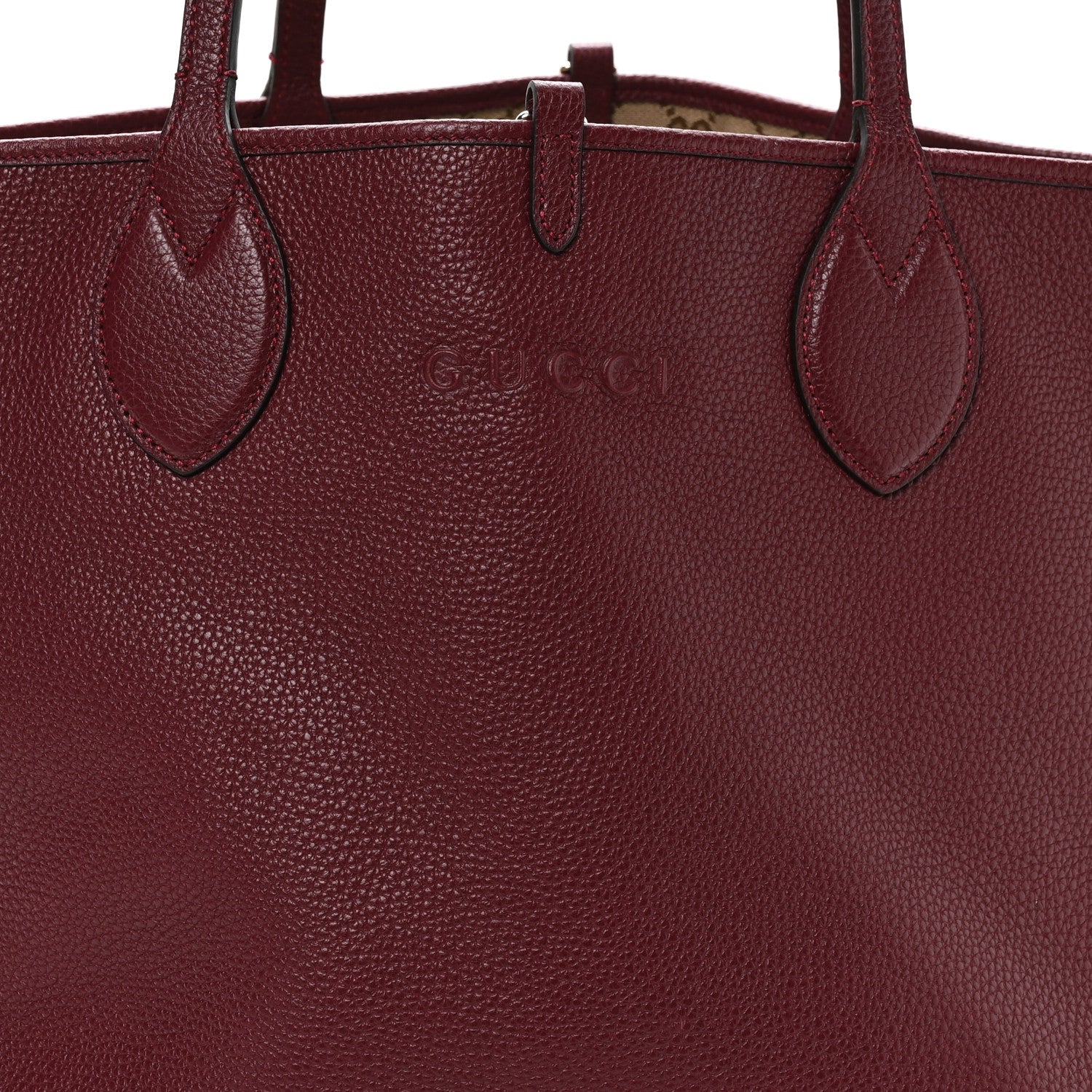 Grained Calfskin Monogram Large Totissima Reversible Tote Rosso Ancora
