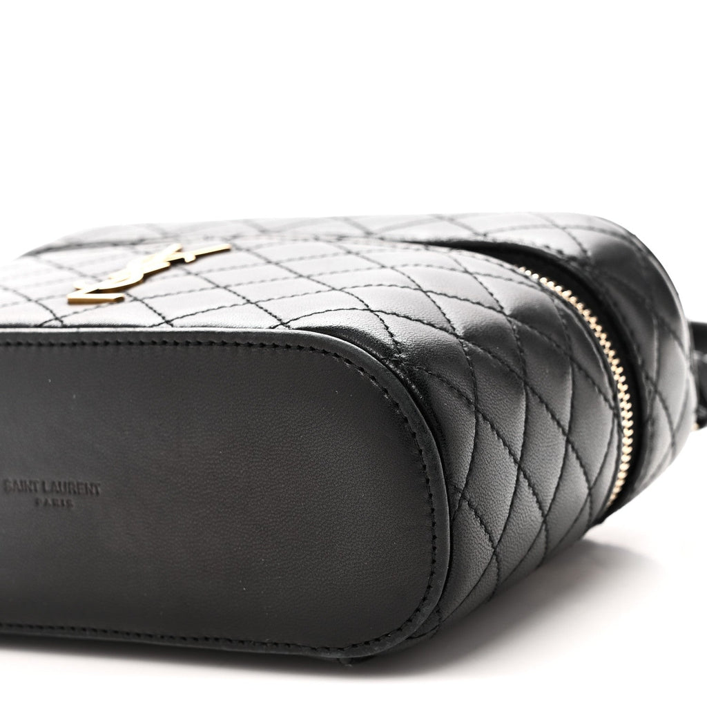 Lambskin Quilted Mini Gaby Vanity Case Black