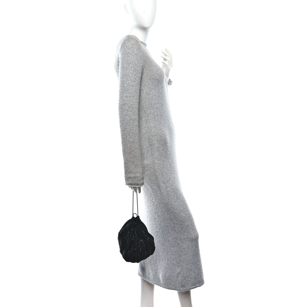 Chiffron Beaded Pochon Souple Bag Black