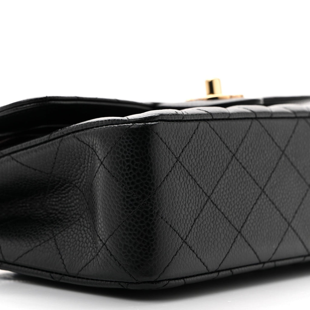 Caviar Quilted Small Double Flap Black