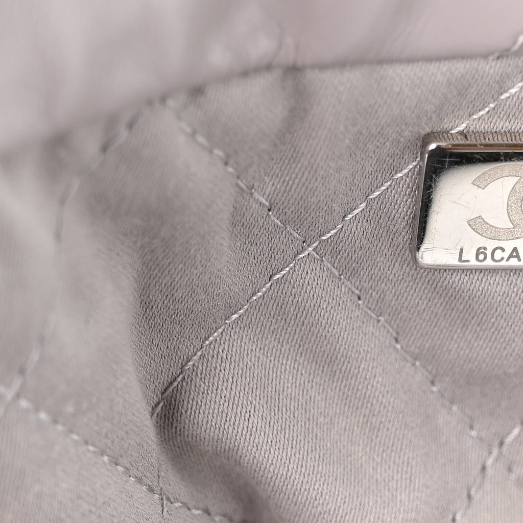 Shiny Calfskin Quilted Chanel 22 Grey