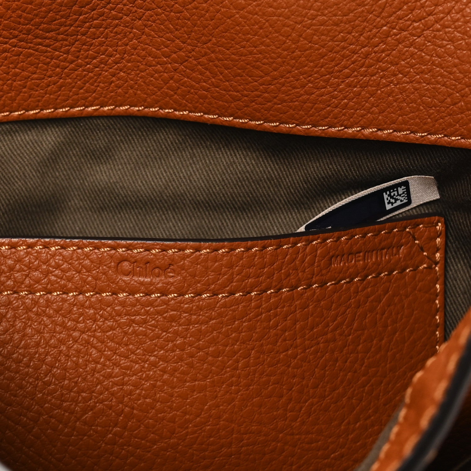 Grained Calfskin Medium Marcie Saddle Bag Tan