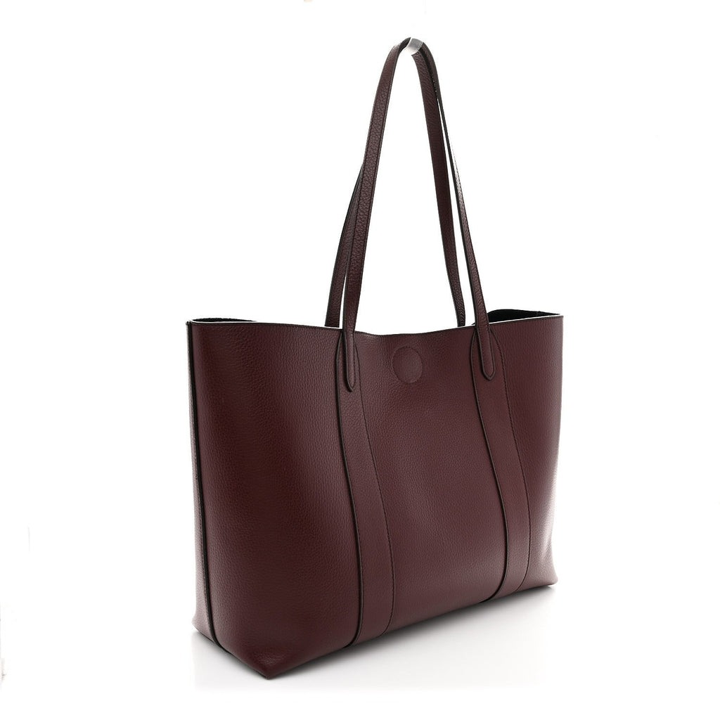 Small Classic Grain Bayswater Tote Burgundy Oxford Blue