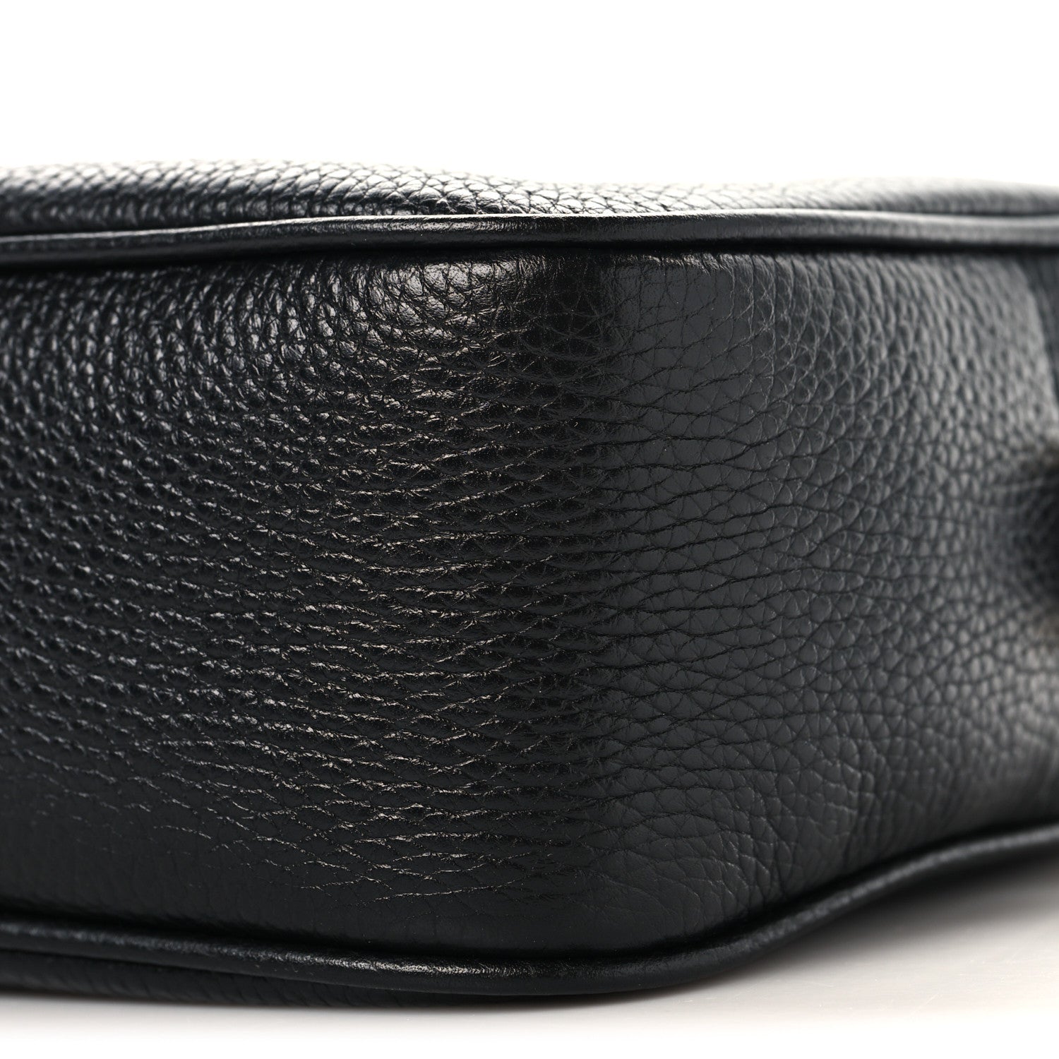 Pebbled Calfskin Small Soho Disco Bag Black