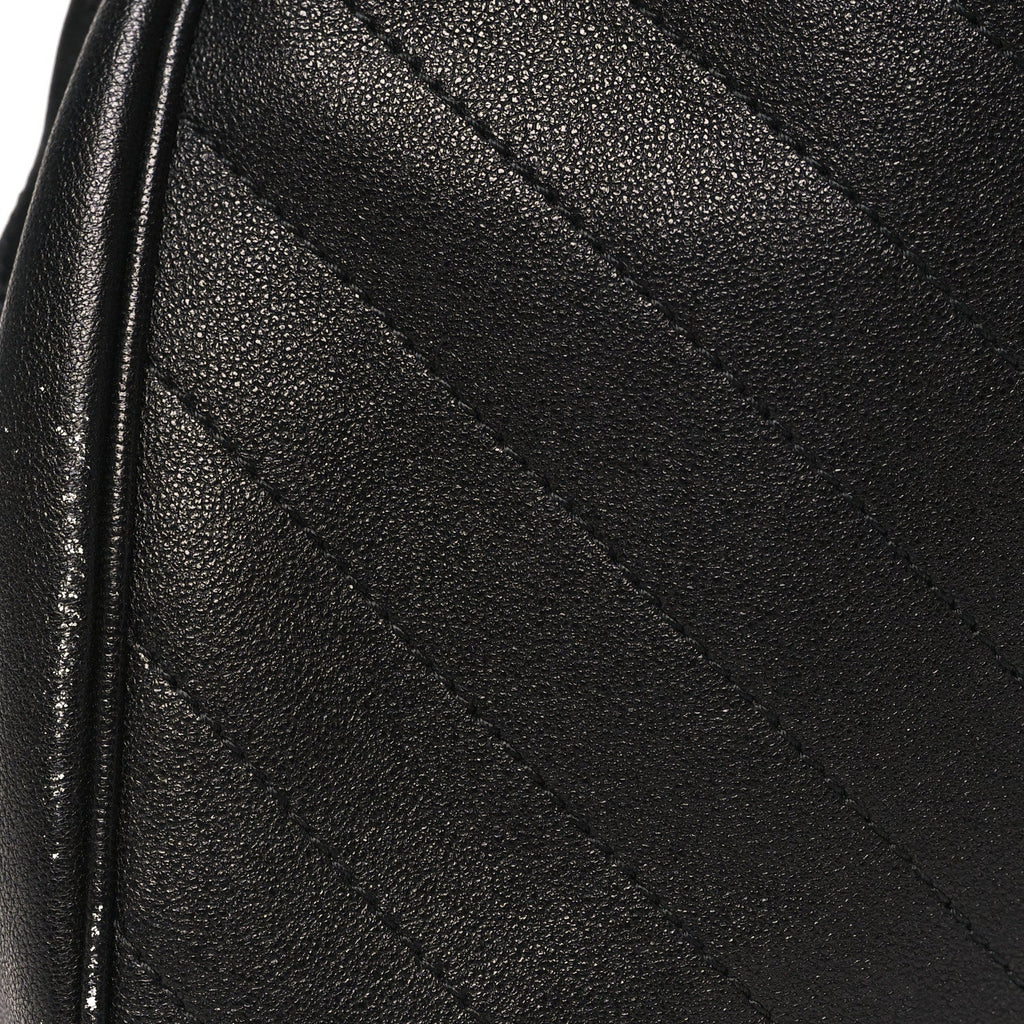 Sakai Be Green Calfskin Diagonal Stitched Medium Blondie Tote Black