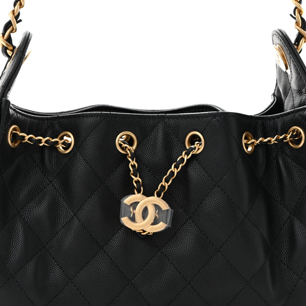 Caviar Quilted Mini Chanel 25 Handbag Black