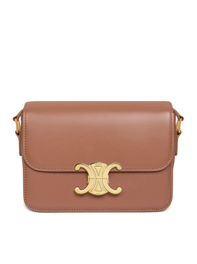 Celine Women Teen Triomphe Bag In Polished Calfskin