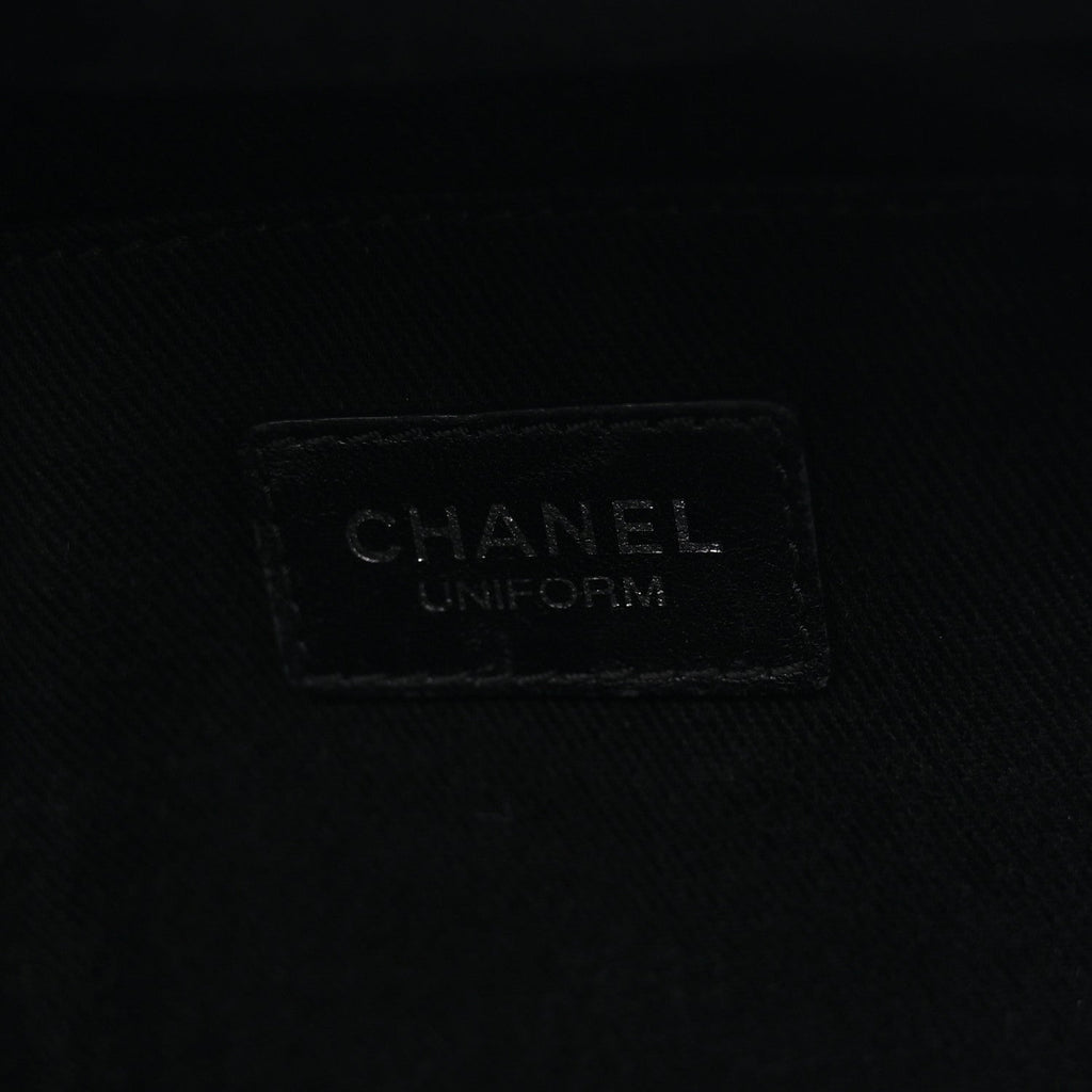 Grained Calfskin Quilted Waist Belt Bag Black