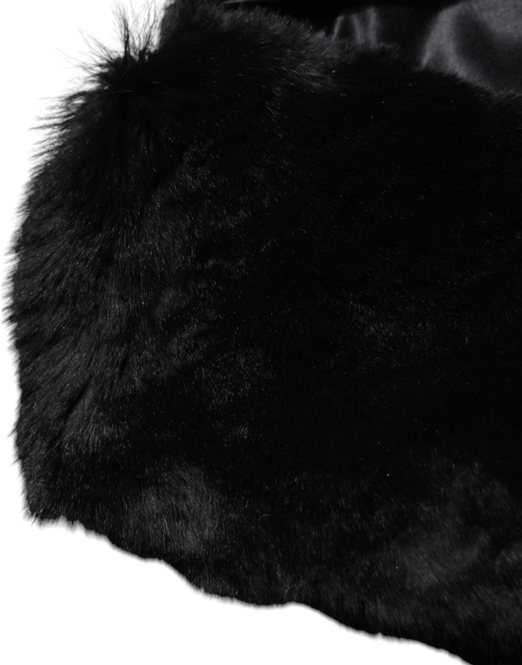 Dolce & Gabbana Black Lamb Fur Collar Women Neck Wrap Women's Scarf