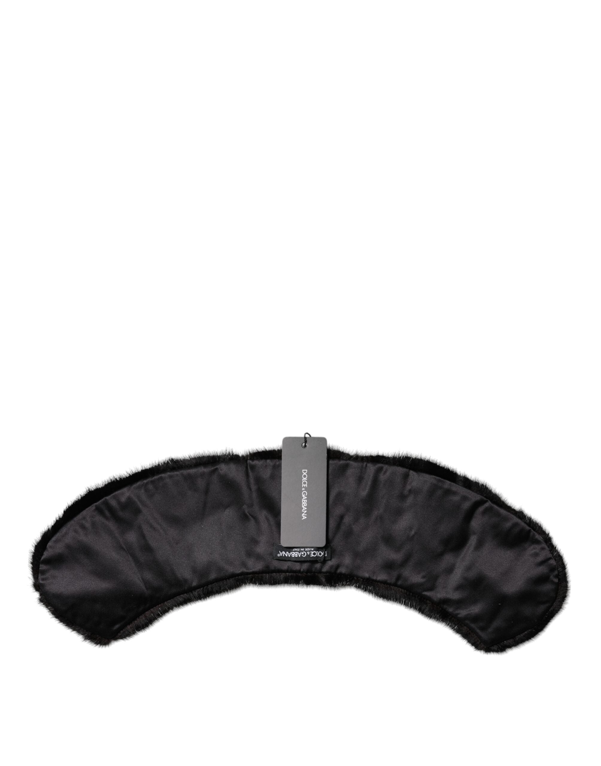 Dolce & Gabbana Black Fur Shawl Neck Wrap Cover Collar Women's Scarf