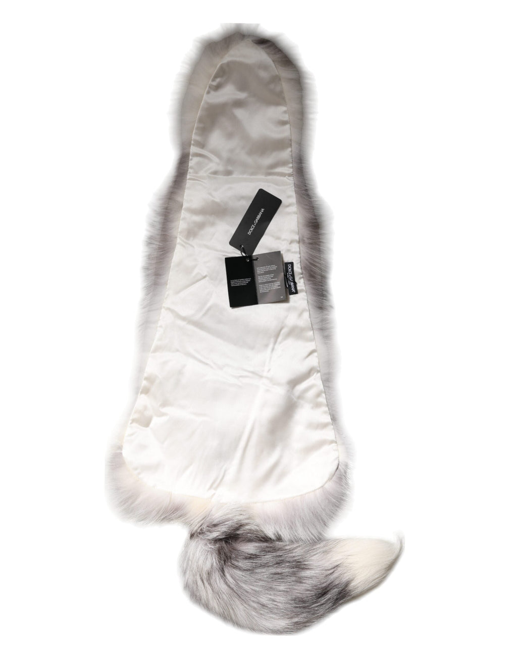 Dolce & Gabbana White Fox Fur Neck Wrap Warmer Winter Women's Scarf