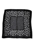 Dolce & Gabbana Black Floral Silk Square Wrap Shawl Women's Scarf