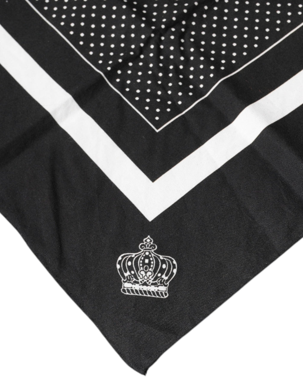 Dolce & Gabbana Black Polka Dots Cotton Handkerchief Men's Scarf