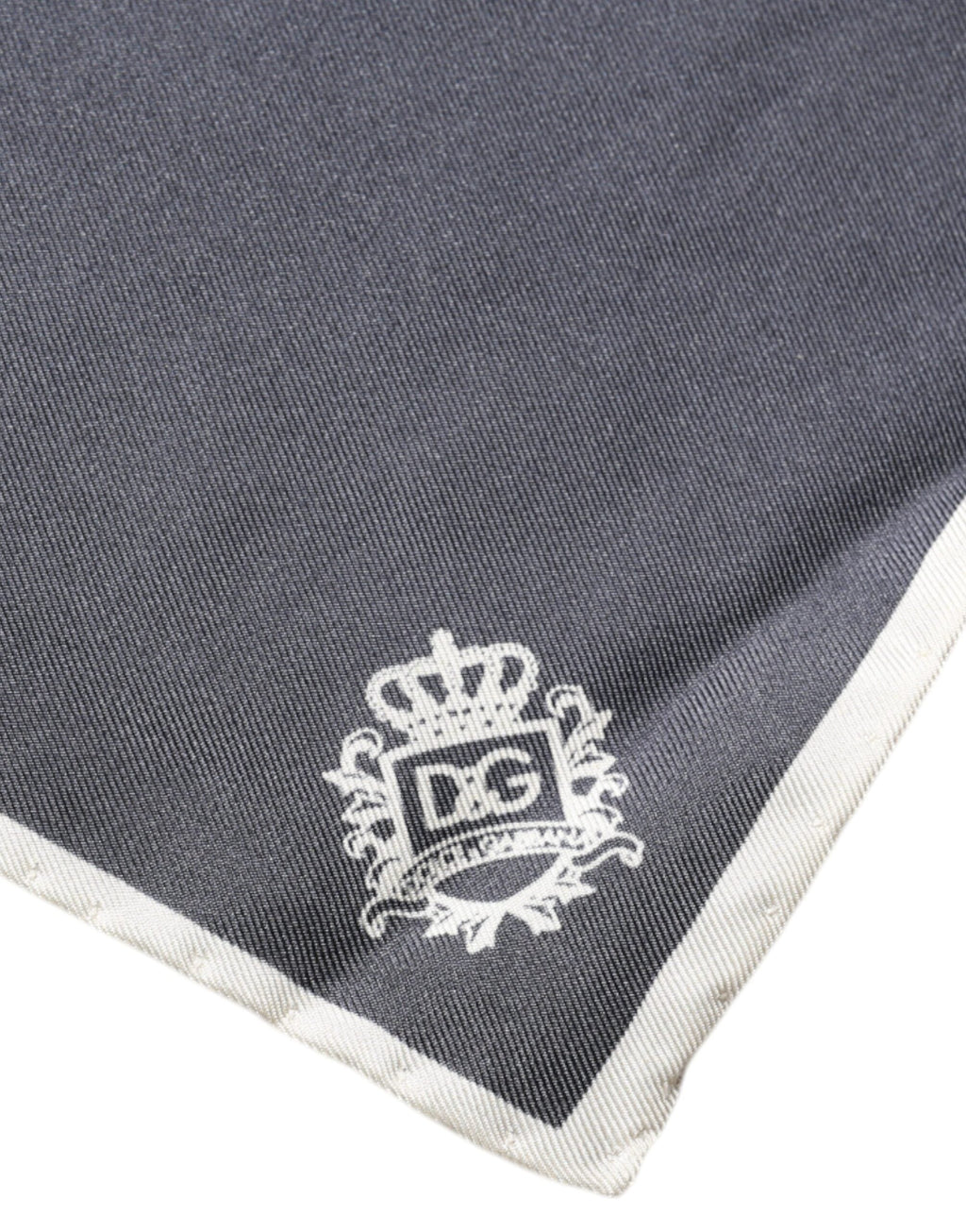 Dolce & Gabbana Gray Crown Logo Square Handkerchief Men's Scarf