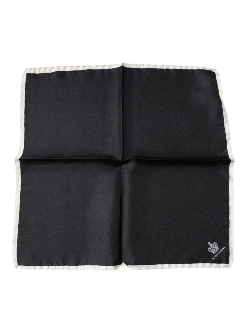 Dolce & Gabbana Black Crown Logo Square Handkerchief Men's Scarf