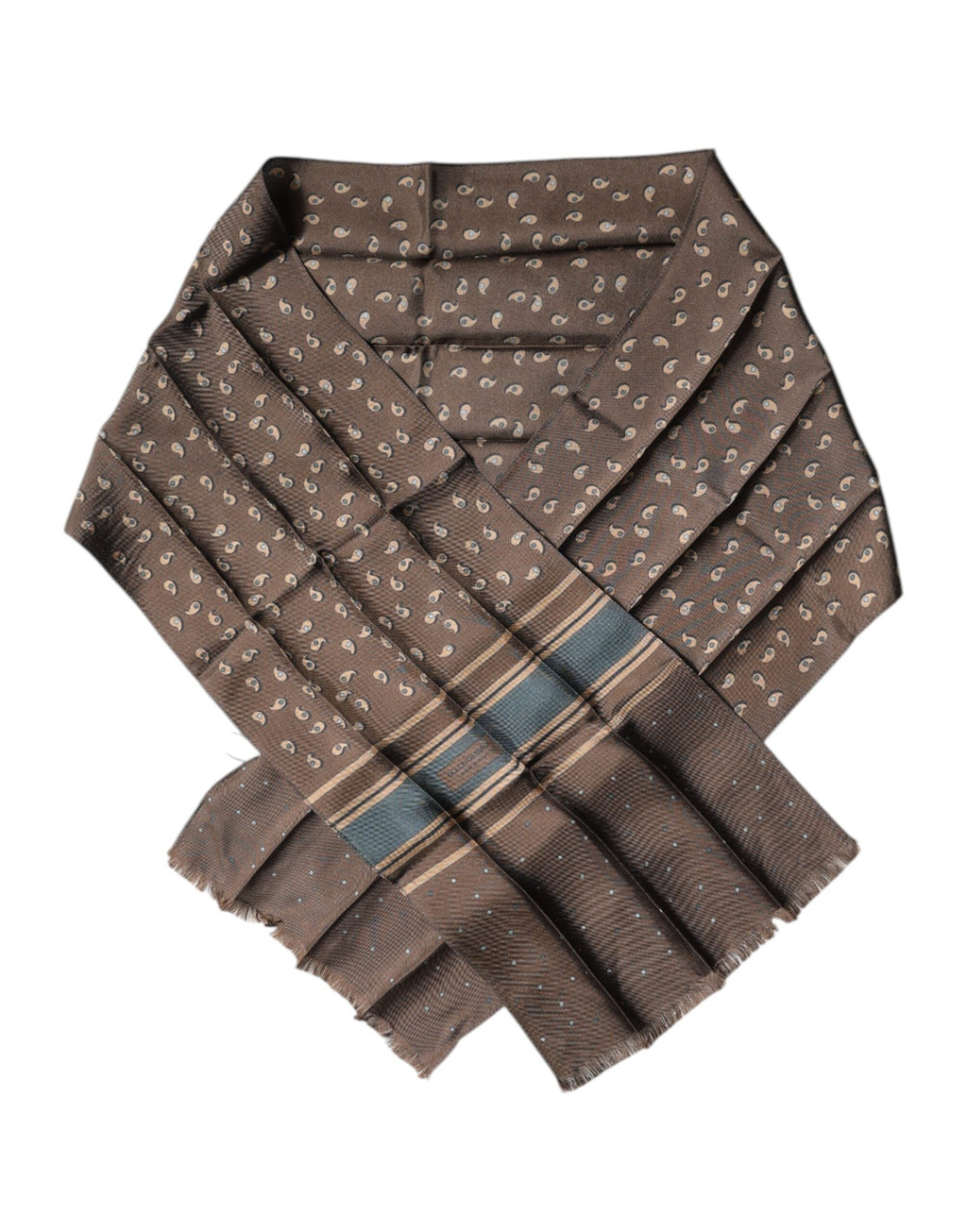 Dolce & Gabbana Brown Fantasy Silk Neck Wrap Shawl Men's Scarf