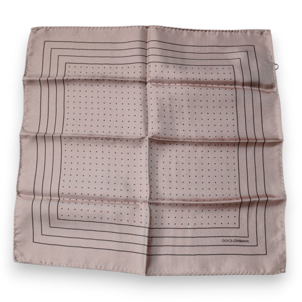 Dolce & Gabbana Pink Polka Dots Square Handkerchief Men's Scarf