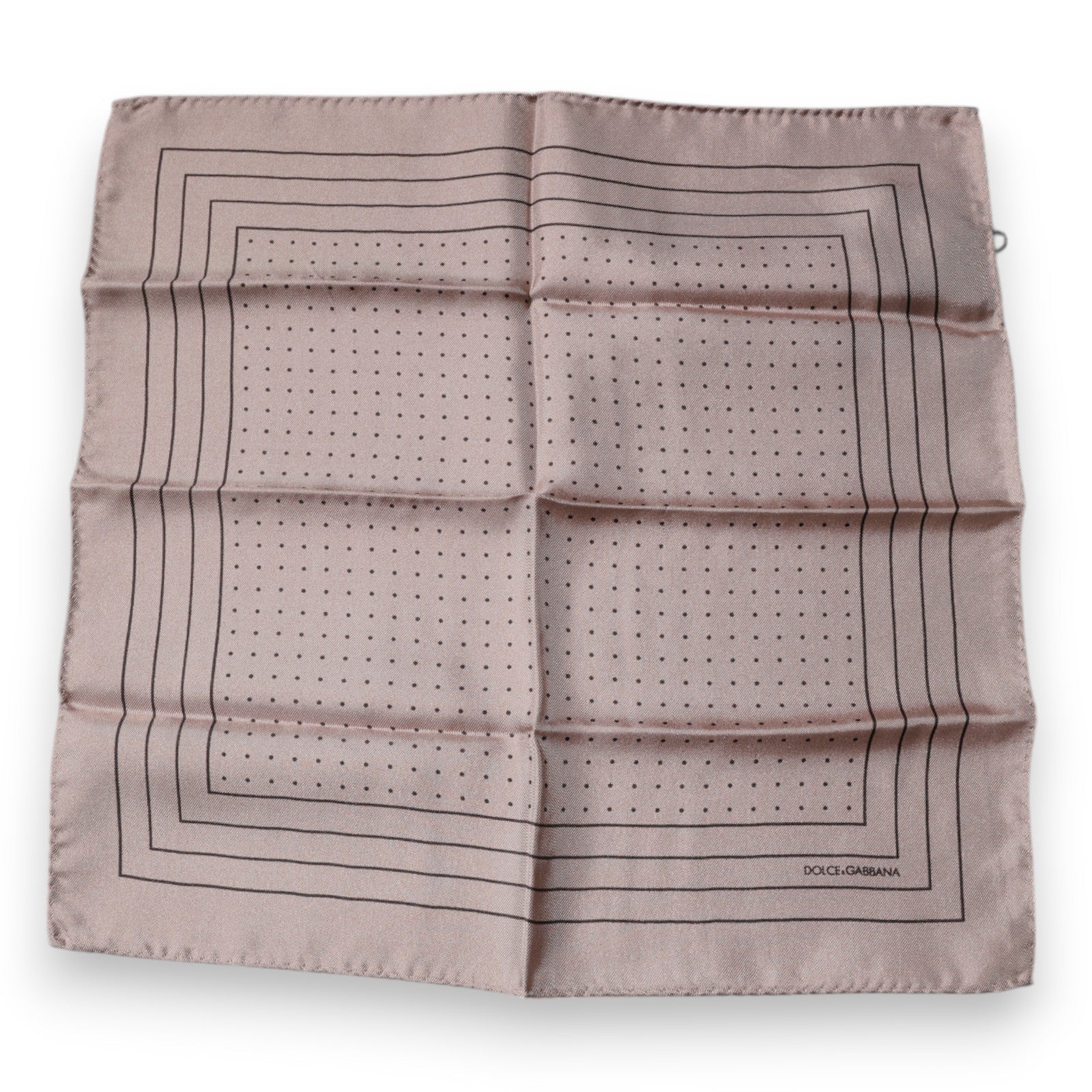 Dolce & Gabbana Pink Polka Dots Square Handkerchief Men's Scarf