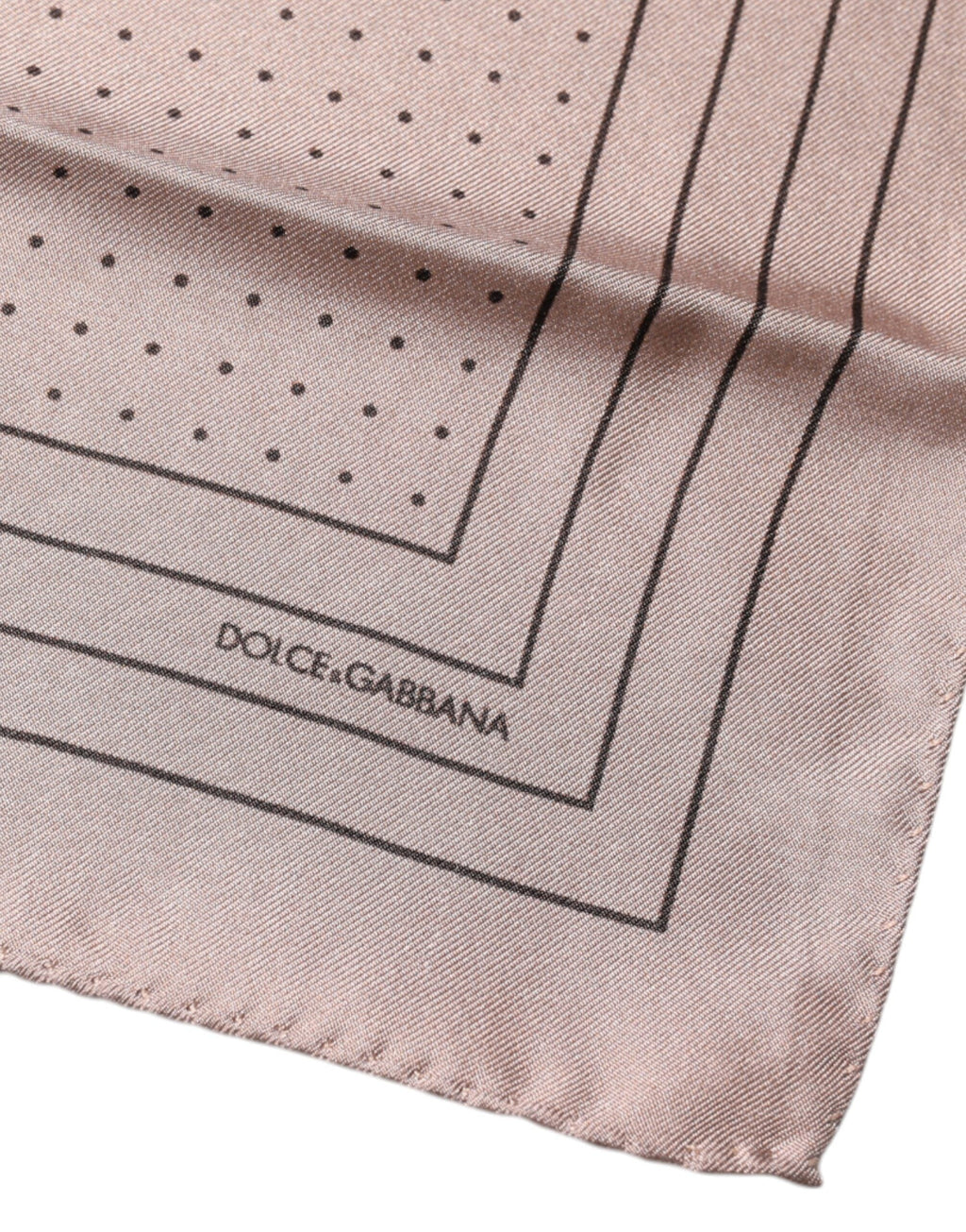 Dolce & Gabbana Pink Polka Dots Square Handkerchief Men's Scarf