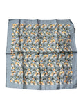 Dolce & Gabbana Gray Oranges Silk Square Handkerchief Men's Scarf