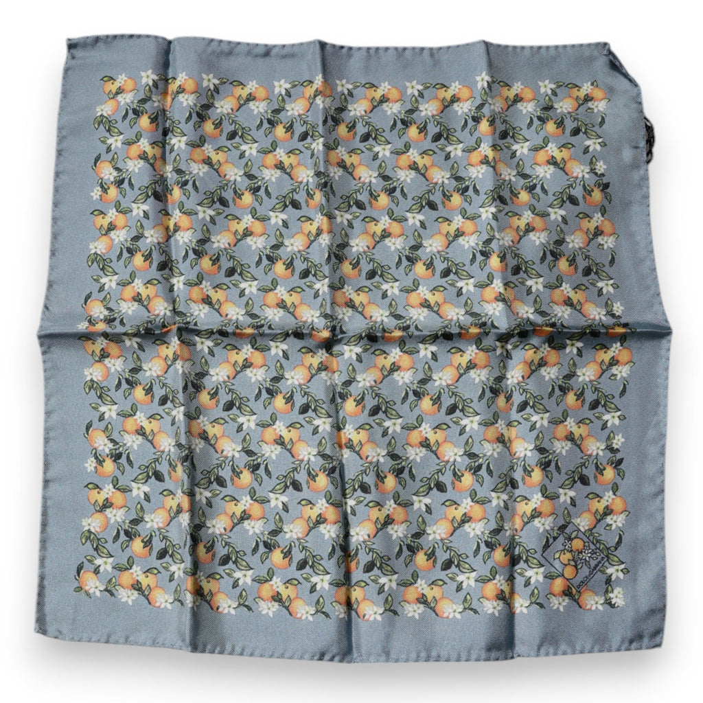 Dolce & Gabbana Gray Oranges Silk Square Handkerchief Men's Scarf