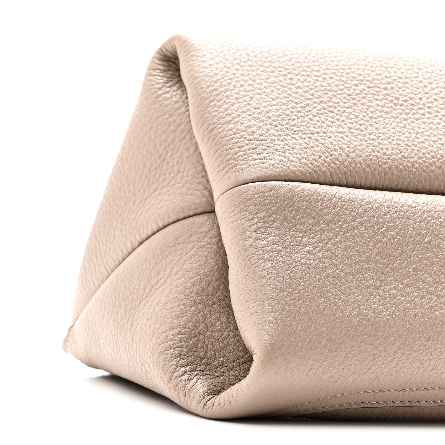Grained Calfskin Softbit Medium Shoulder Bag Taupe